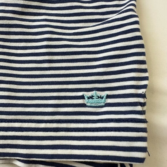 Peter Millar Polo Shirt Mens Extra Large Blue White Stripe Seaside Wash Cotton - Picture 5 of 9